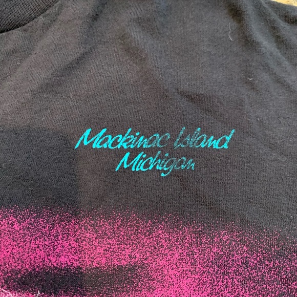 Vintage Mackinac Island Michigan Thunderstorm graphic tshirt size large - Picture 3 of 9